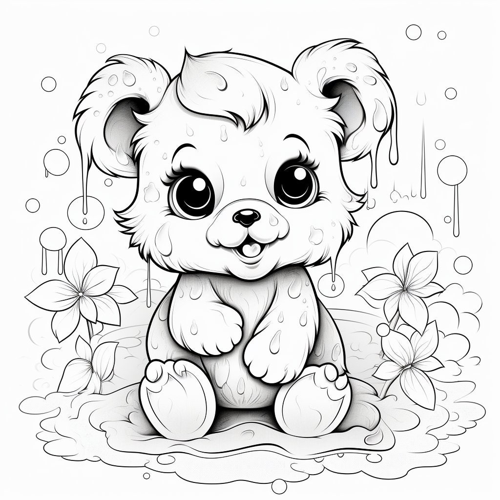 12 Bear Coloring Pages, Adults and Children Printable and Digital ...