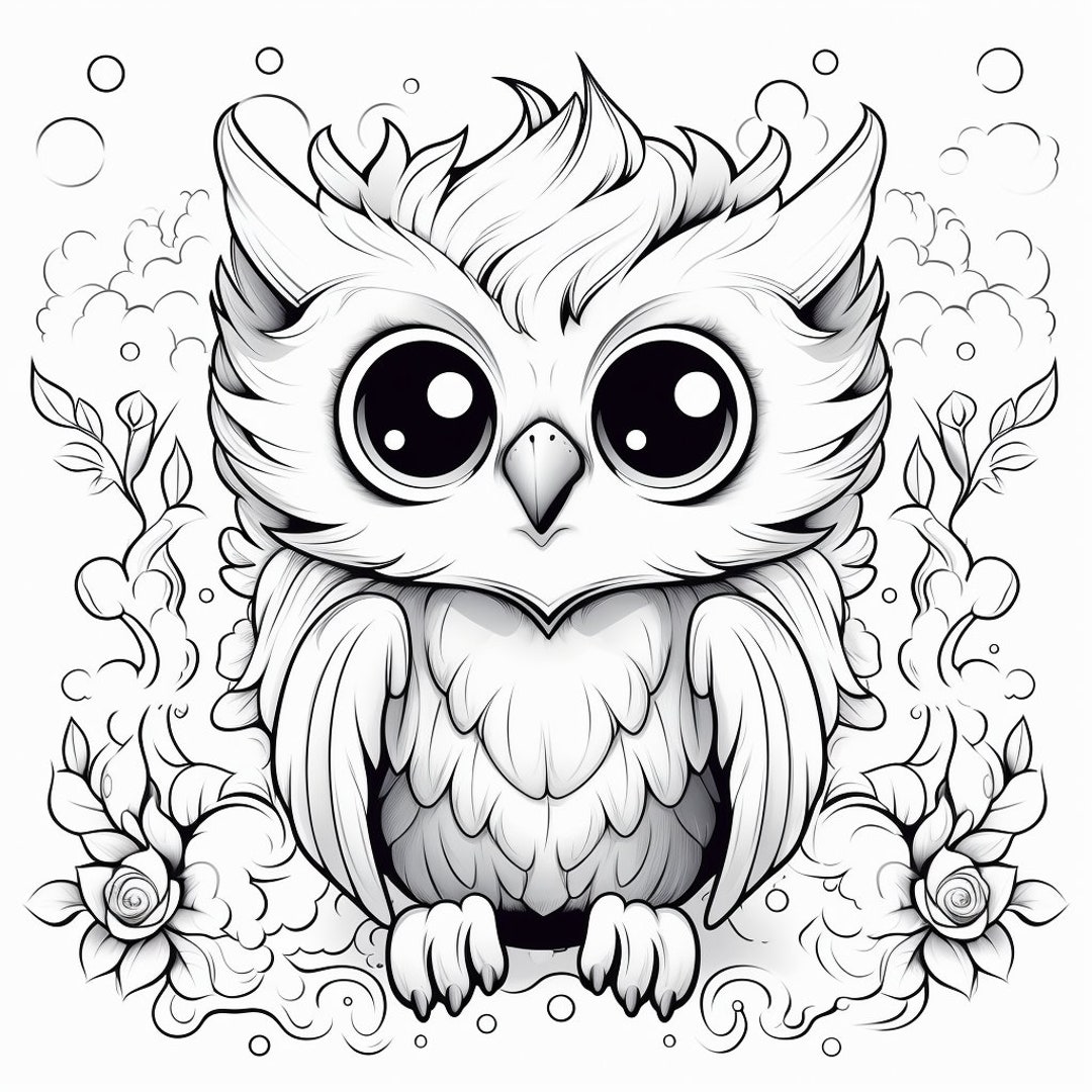 12 Owl Coloring Pages, Adults and Children Printable and Digital, Resell Rights, Plr - Etsy