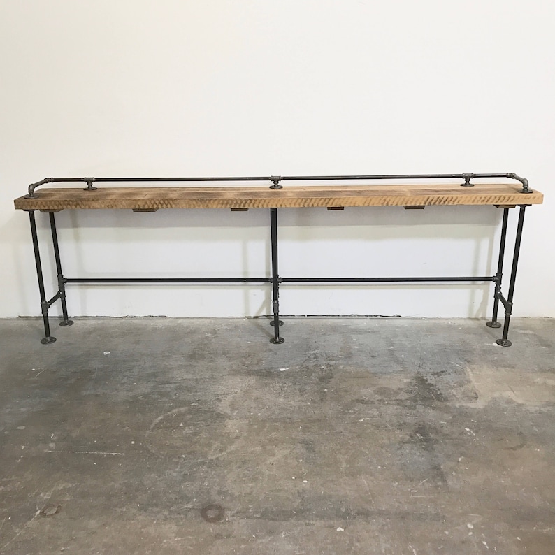 FREE SHIPPING Lenus Counter Table Reclaimed Wood with Top Rail 108