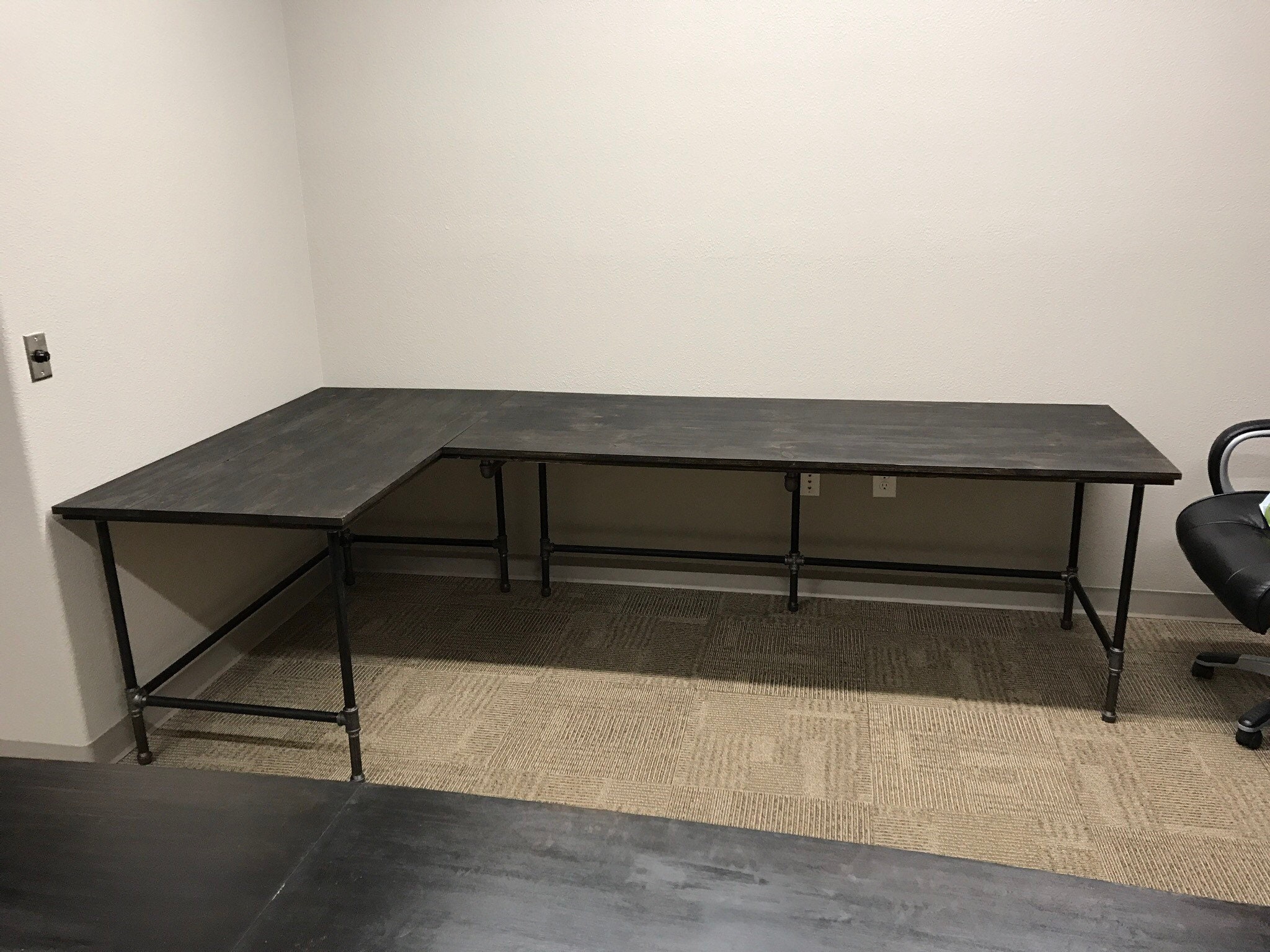 Wayne L Shaped Corner Desk Xlarge Modern Rustic Custom Options Available