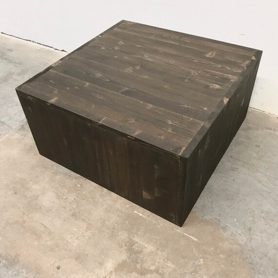 Jessie Coffee Table Modern Wood Cube Coffee Table Etsy