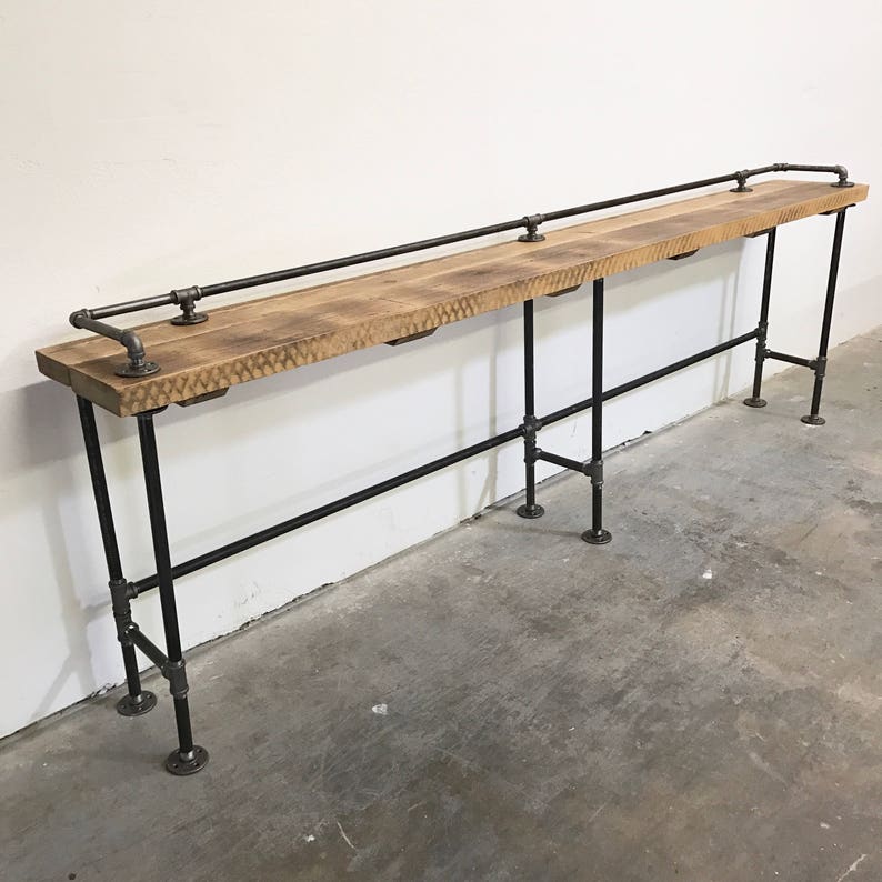 FREE SHIPPING Lenus Counter Table Reclaimed Wood with Top Rail 108
