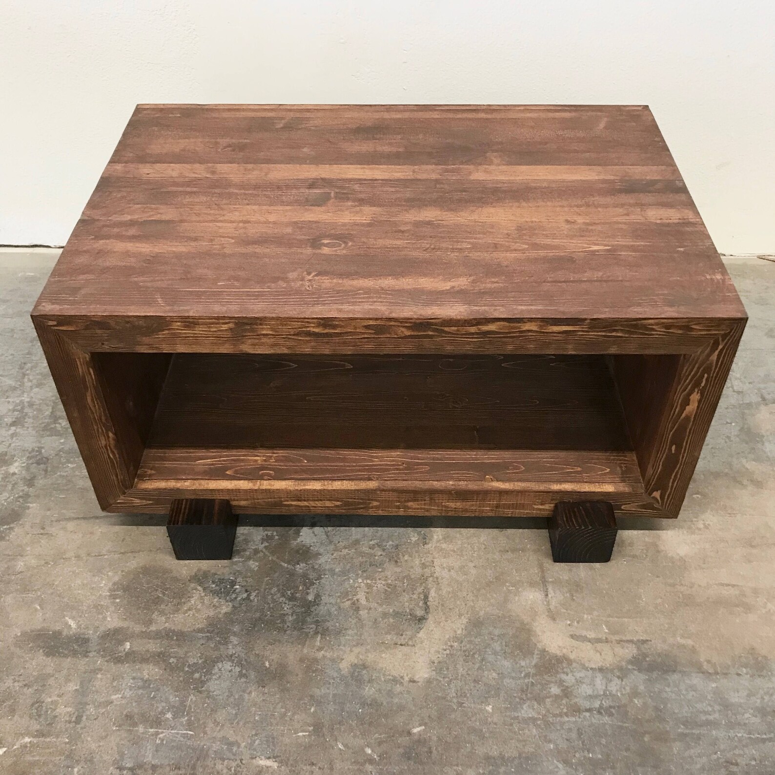 Thomas Coffee Table Real Wood Modern Rustic Open Storage Etsy