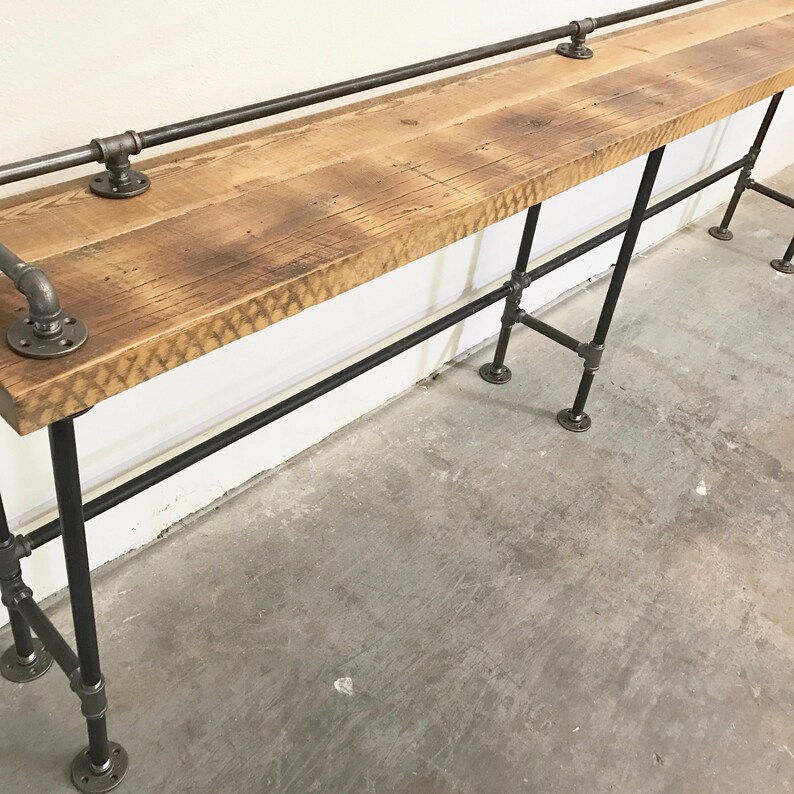 FREE SHIPPING Lenus Counter Table Reclaimed Wood with Top Rail 108