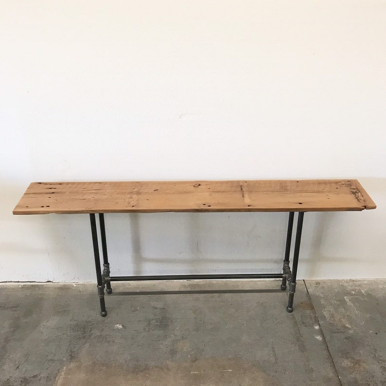 Henry Console Table 72 Reclaimed Wood And Steel Pipe Image 0