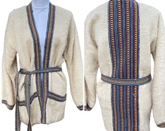 Vintage Handmade Native American Style Belted Open Jacket