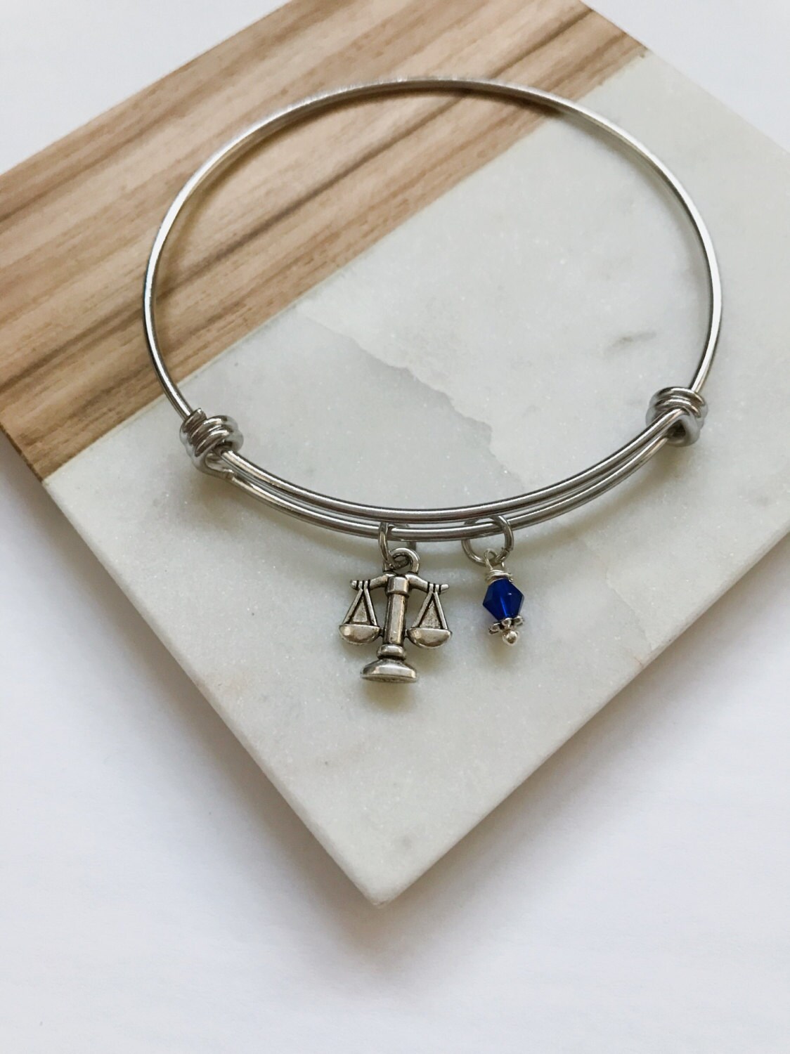 Criminal Justice Bangle Bracelet Gift Lady Justice Scales Etsy