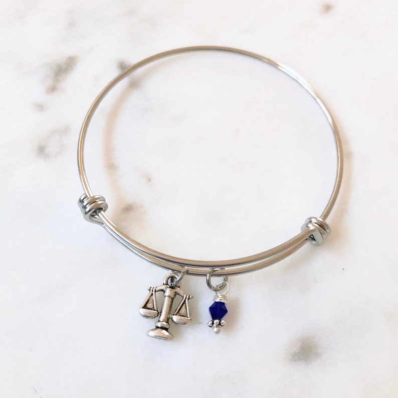 Criminal Justice Bangle Bracelet Gift Lady Justice Scales Etsy
