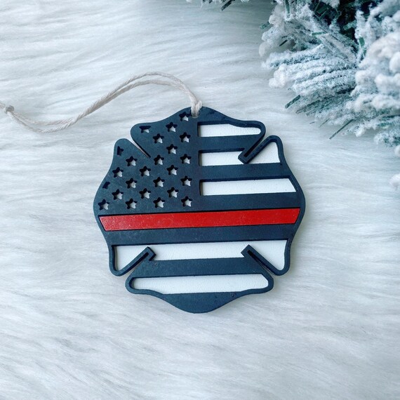 Fire Department Christmas Tree Ornament Firefighter Gift Etsy