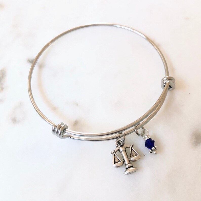 Criminal Justice Bangle Bracelet Gift Lady Justice Scales Etsy