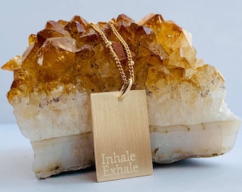 Inhale Exhale necklace, meaningful necklace for women, kindness affirmation jewelry, inspirational jewelry women, mantra meditation necklace