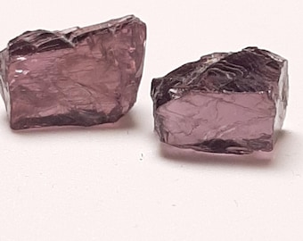A PAIR 0f Good Mauve Spinel Facet rough crystal from Vietnam 7.44carats in total .