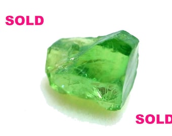 SOLD- Tsavorite 3.60 carat facet rough crystal very clean Tsavorite Garnet