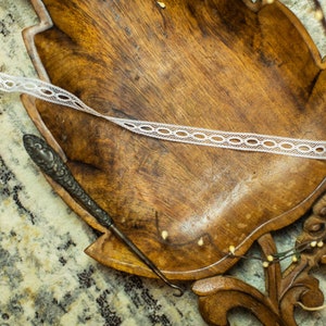 French Valenciennes Lace-(LFV12ED6207) 1/2" insertion (pictured in white)