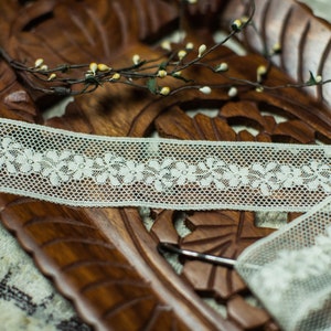 French Valenciennes Lace- (LFV112INS252)1 1/2&quot; insertion (pictured in light ecru)