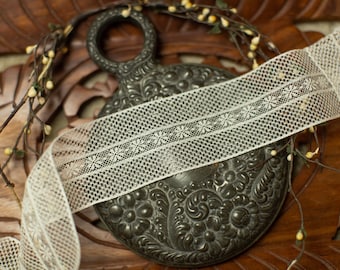French Valenciennes Lace-(LFV34INS21336) 1 1/2" insertion (pictured in white)