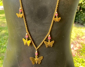 Simply Gorgeous Vintage LANVIN Paris  Byzantine / Etruscan Revival Butterfly Necklace