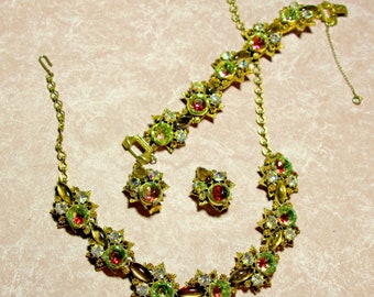 Florenza Parure featuring Topaz and Green Iris Stones