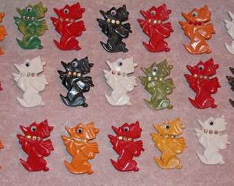 Huge Acrylic Bakelite Style  Scotty Dog Brooches Limited Edition Hand Made by POLO