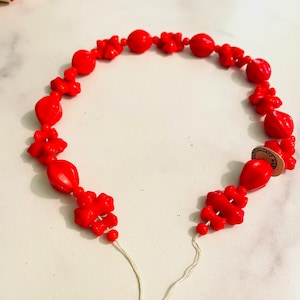 Stunning Red New Old Stock Vintage Opaque Glass Beads made in Czech Republic