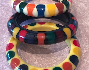 Bakelite Style Resin Bow Tie Bangles made by Bruce Pantti Limited Edition