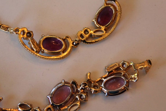 Signed Schiaparelli Necklace and Bracelet 1950's - image 5