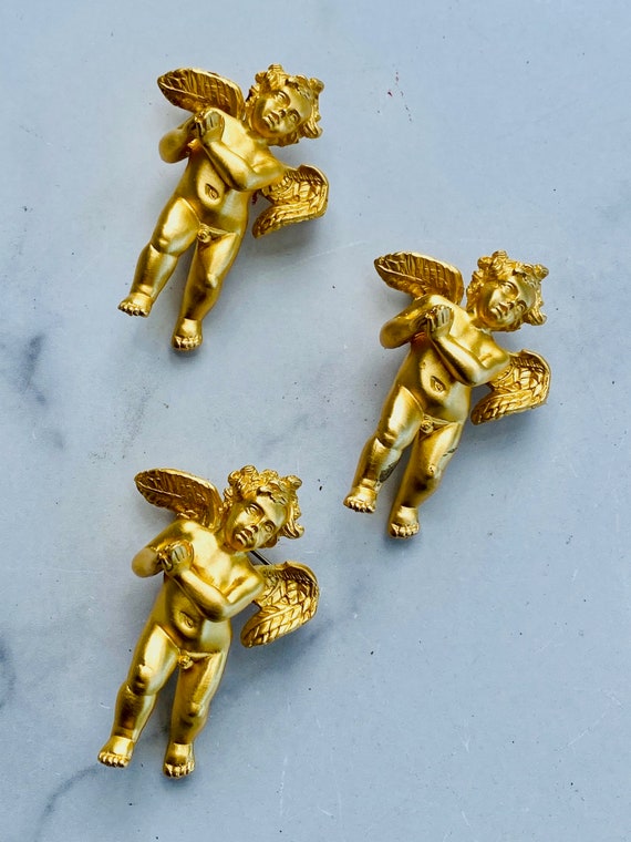 Cherub Putti Angel Brooch, Unsigned Karl Lagerfel… - image 2