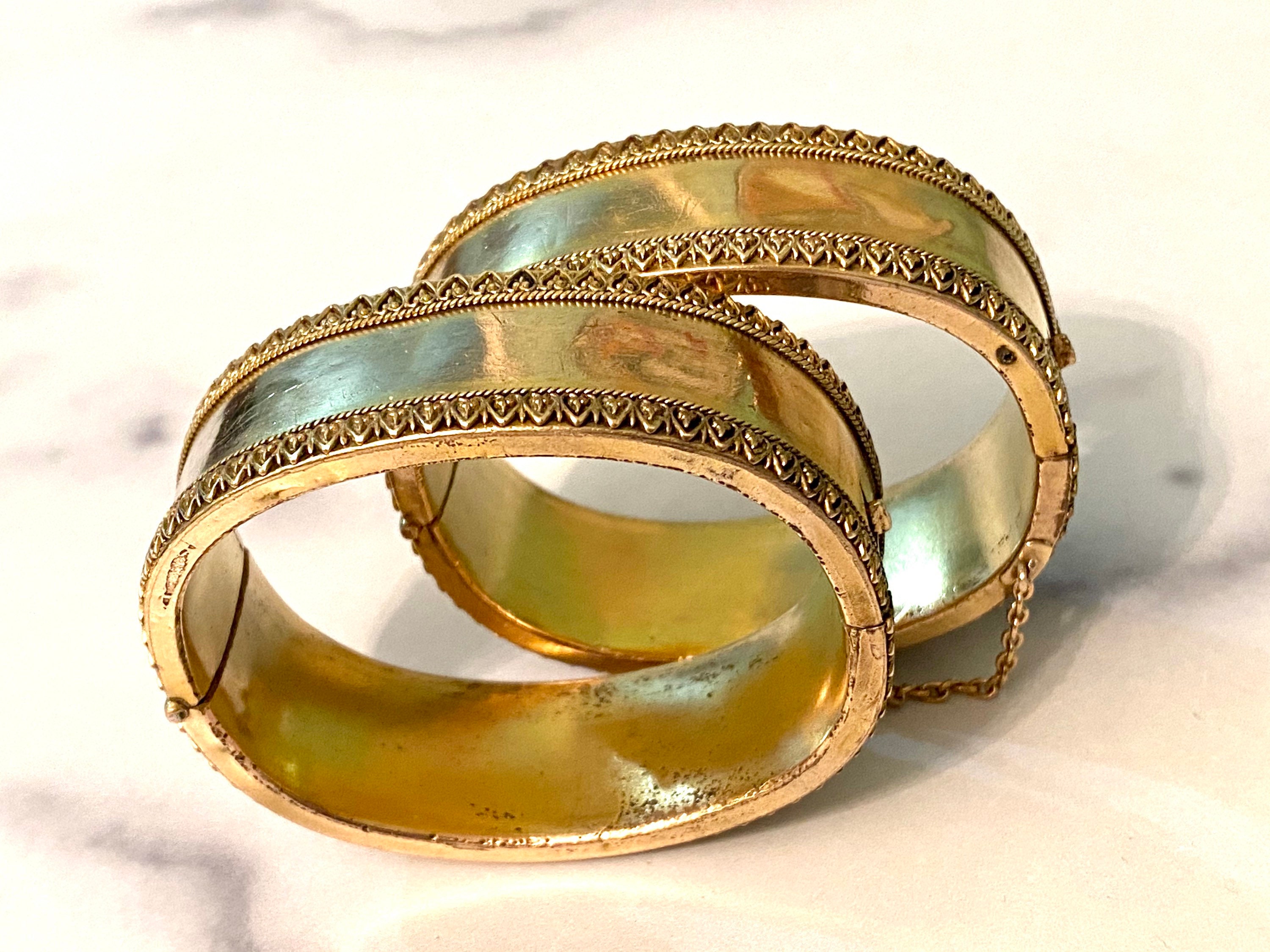 Antique Victorian Pair Etruscan Floral Wedding Bracelets Rolled Gold Filled  - Etsy