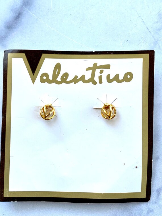 Vintage Valentino Iconic Logo Chain Pierced Earrin