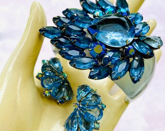 Diamonds and Rust Original Design Bracelets featuring Gorgeous Huge Juliana centerpiece and Matching earrings