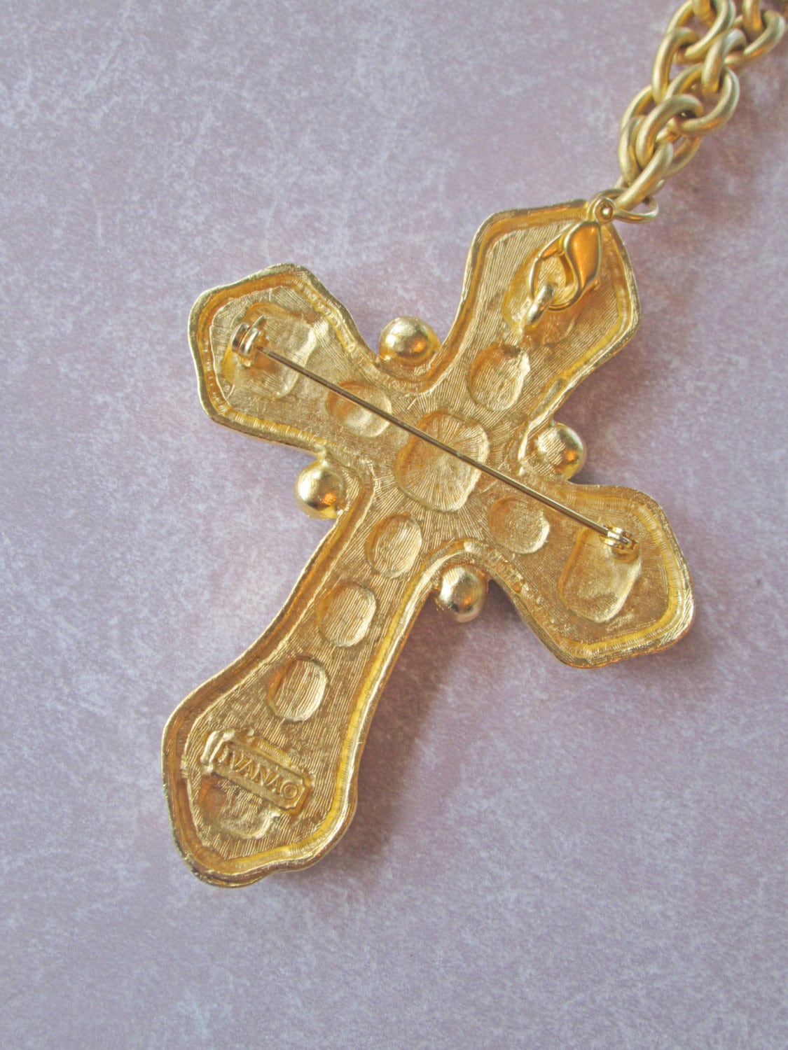 Chanel Inspired Ivana Faux Gripoix Cross Convertible Brooch