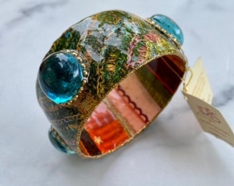 Iris Braunstein Handmade Bangle Bracelet One of a kind Made in Israel Big Dimensional Bracelet