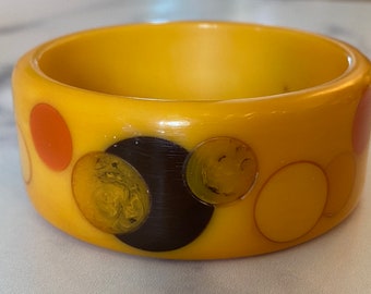 Contemporary Artisan Bakelite Utilizing Vintage Materials, Super Confetti Dotted Bracelets