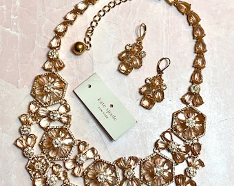 Kate Spade At First Blush Collar Necklace and Earrings Set