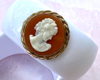 Diamonds and Rust Original Design Bracelet with Vintage Victorian Style Cameo Brooch