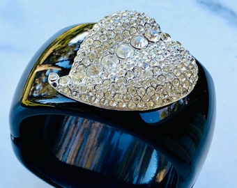 Diamonds and Rust Original Design Vintage Diamante Dimensional Heart Design Bracelet