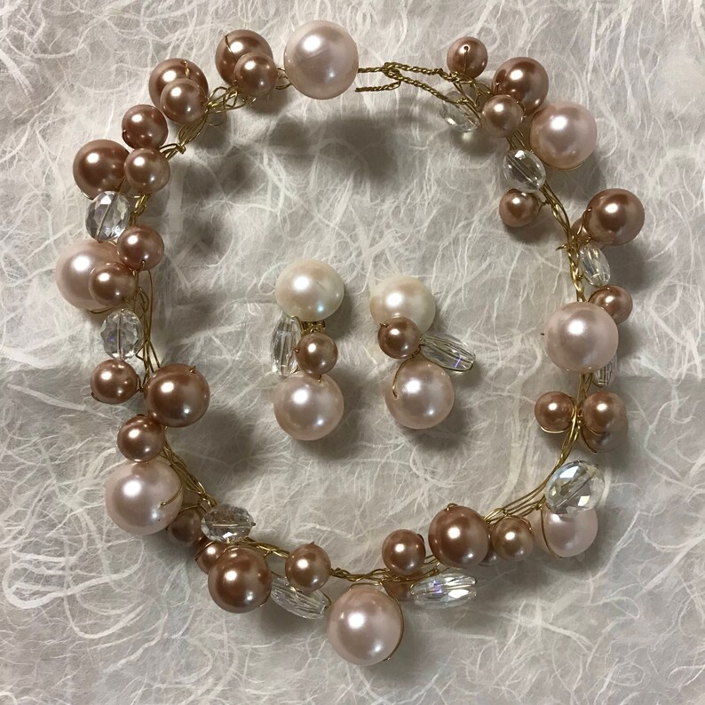 Vintage Bubble Bauble Style Pearl Necklace and Earrings - Etsy
