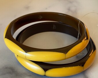 Contemporary Artisan Bakelite Utilizing Vintage Materials, Super SET of  Elongated Dotted Bracelets