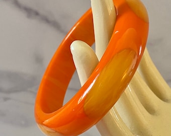 Contemporary Artisan Bakelite Utilizing Vintage Materials, Two color Elongated Dot Bracelet