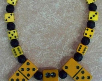 Incredible  Bakelite Domino and Dice Necklace