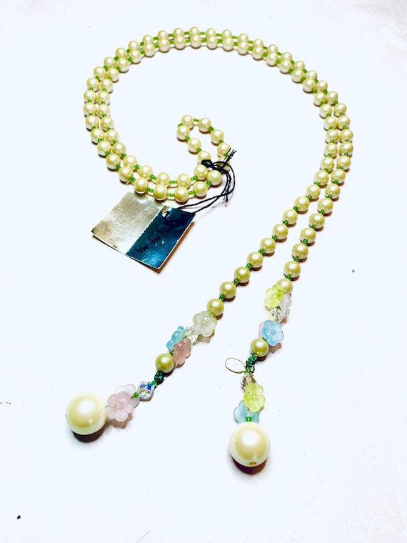Diane Von Fürstenberg Glass Pearl with Molded Pas… - image 1