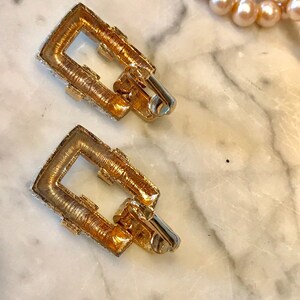 Amazing Unsigned Les Bernard Vintage Diamante and Pearl Necklace and Earrings Fine Jewelry Look bild 9