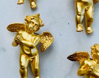 Cherub Putti Angel Brooch, Unsigned Karl Lagerfeld Style