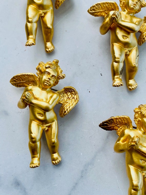 Cherub Putti Angel Brooch, Unsigned Karl Lagerfel… - image 1