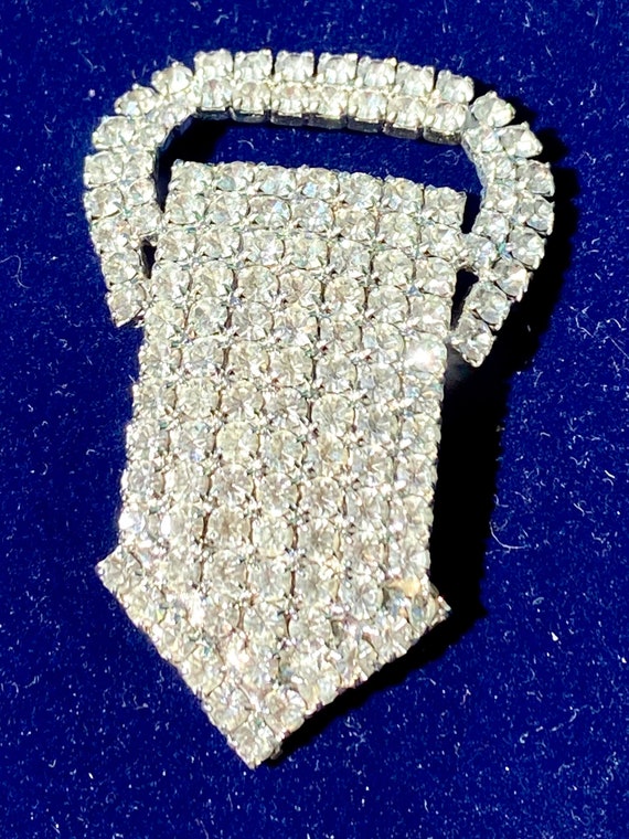 Fabulous Vintage Unsigned Clear Rhinestone Buckle 