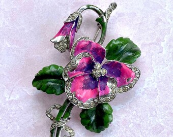 Unsigned Beautiful Enamel Pansy