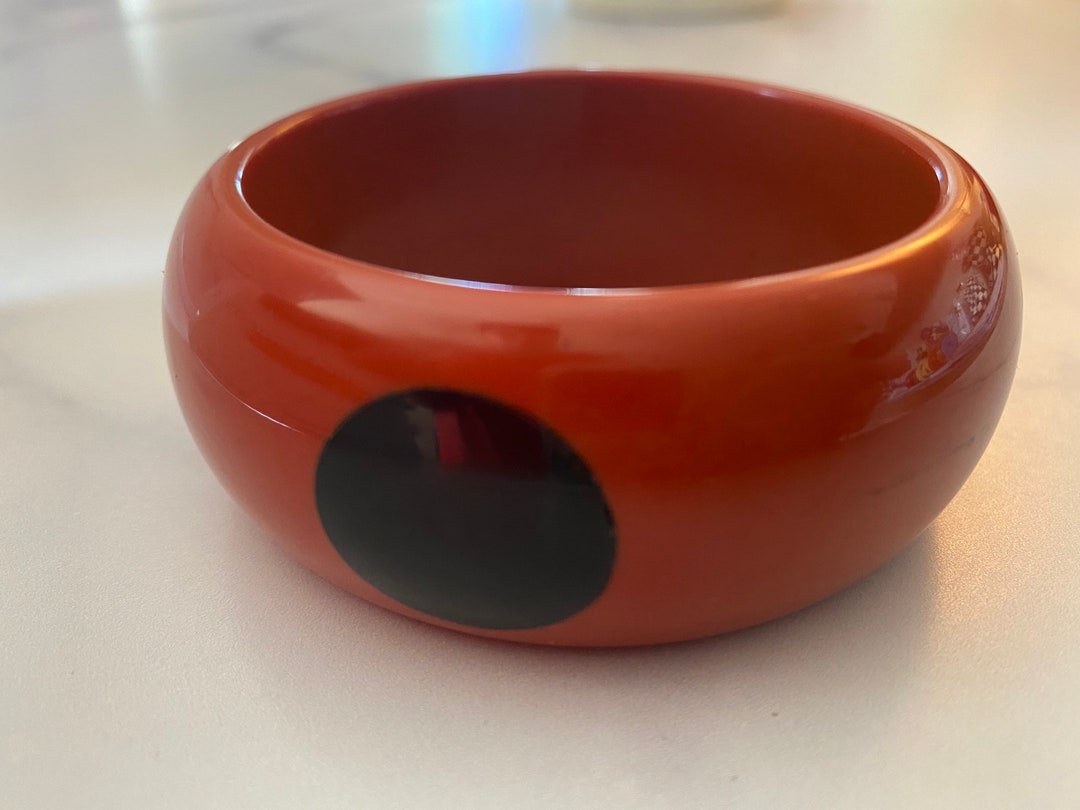 Beautiful Paprika With Black Licorice Dots Original Vintage Etsy