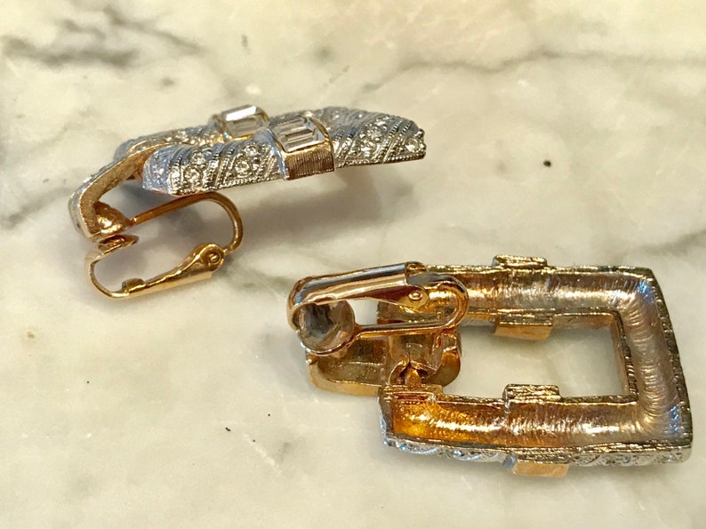 Amazing Unsigned Les Bernard Vintage Diamante and Pearl Necklace and Earrings Fine Jewelry Look bild 8