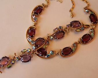 Signed Schiaparelli Necklace and Bracelet 1950's