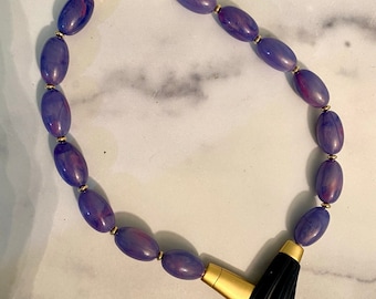 Kunio Matsumoto Purple Lucite Shell Style  Necklace